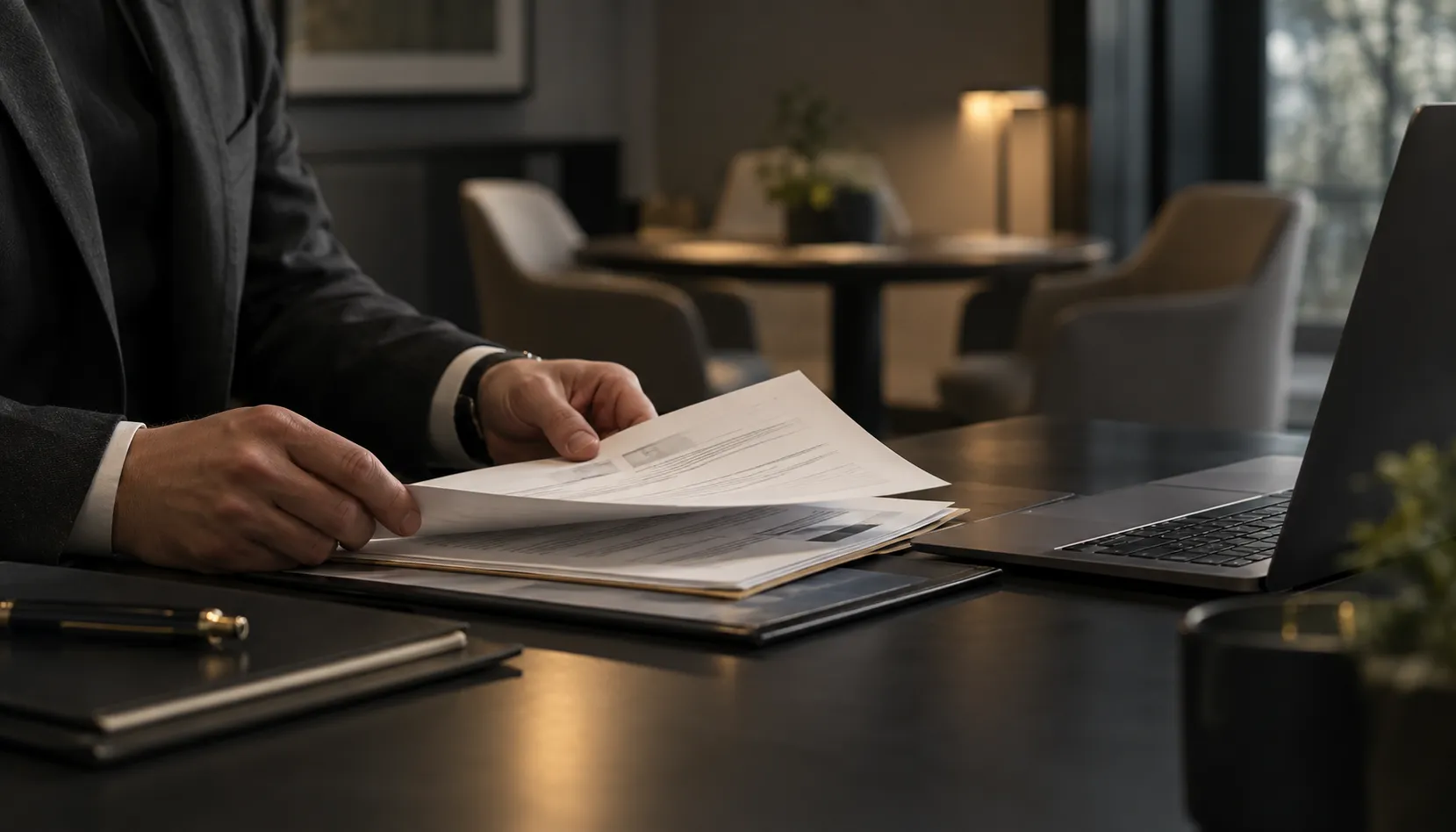 Credential documents organized during an employee background review.