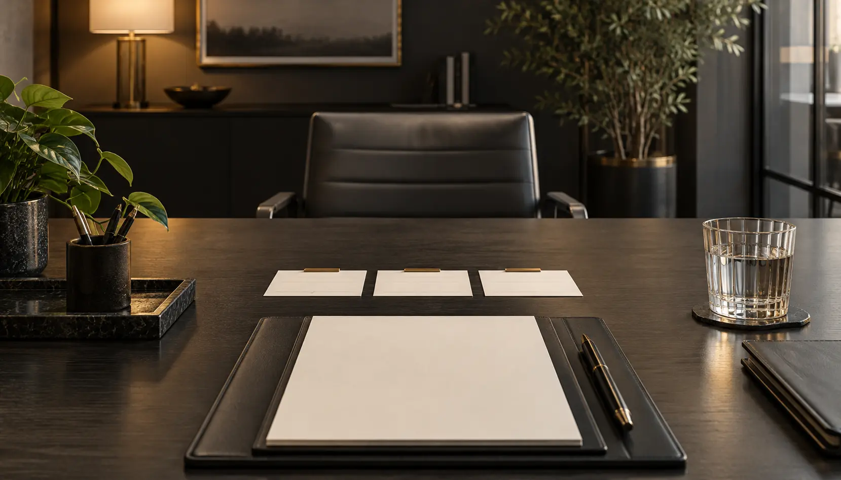 Applicant folio and reference cards prepared for employee screening.