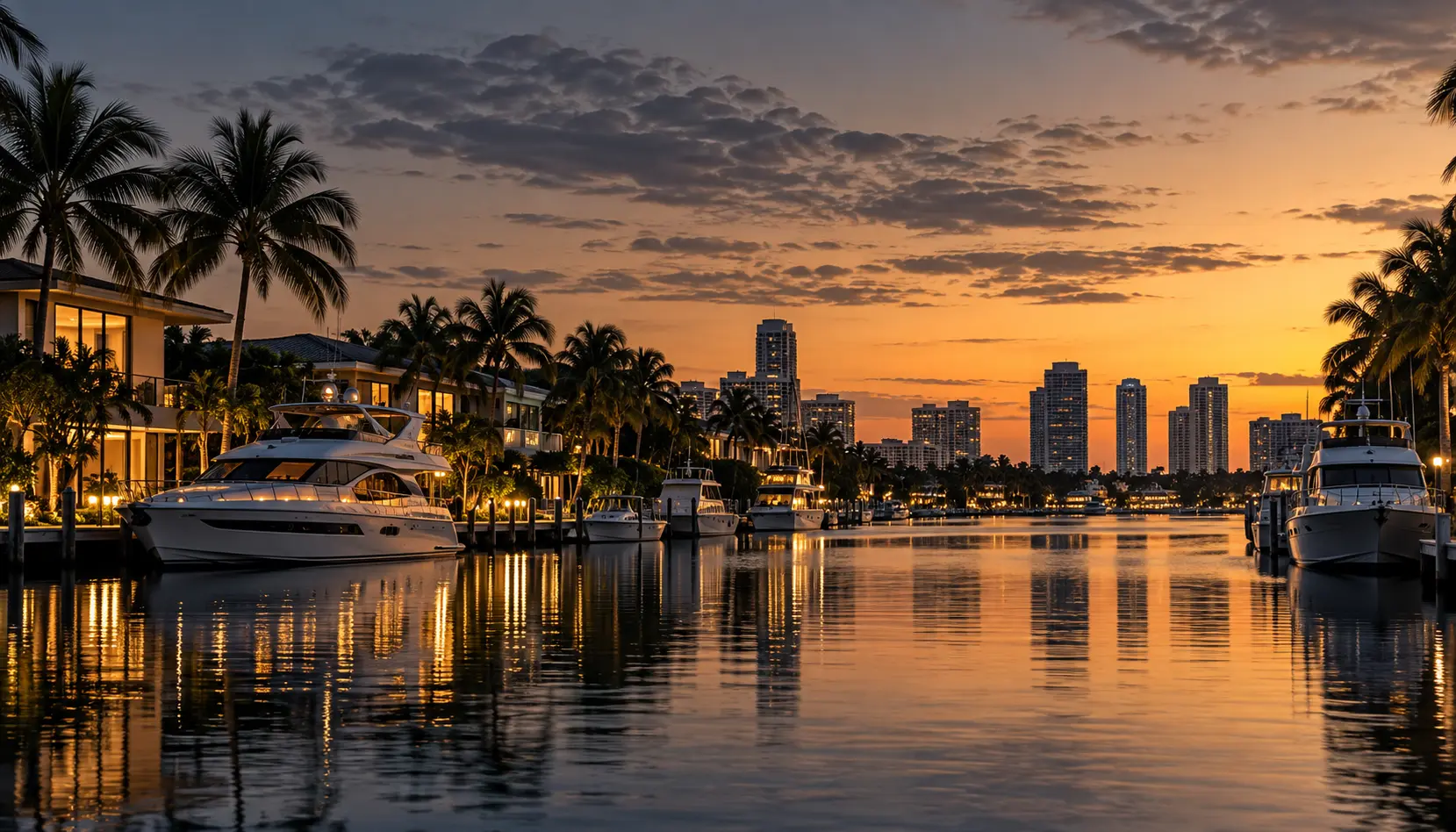 Illustrative Fort Lauderdale marina district and waterfront.