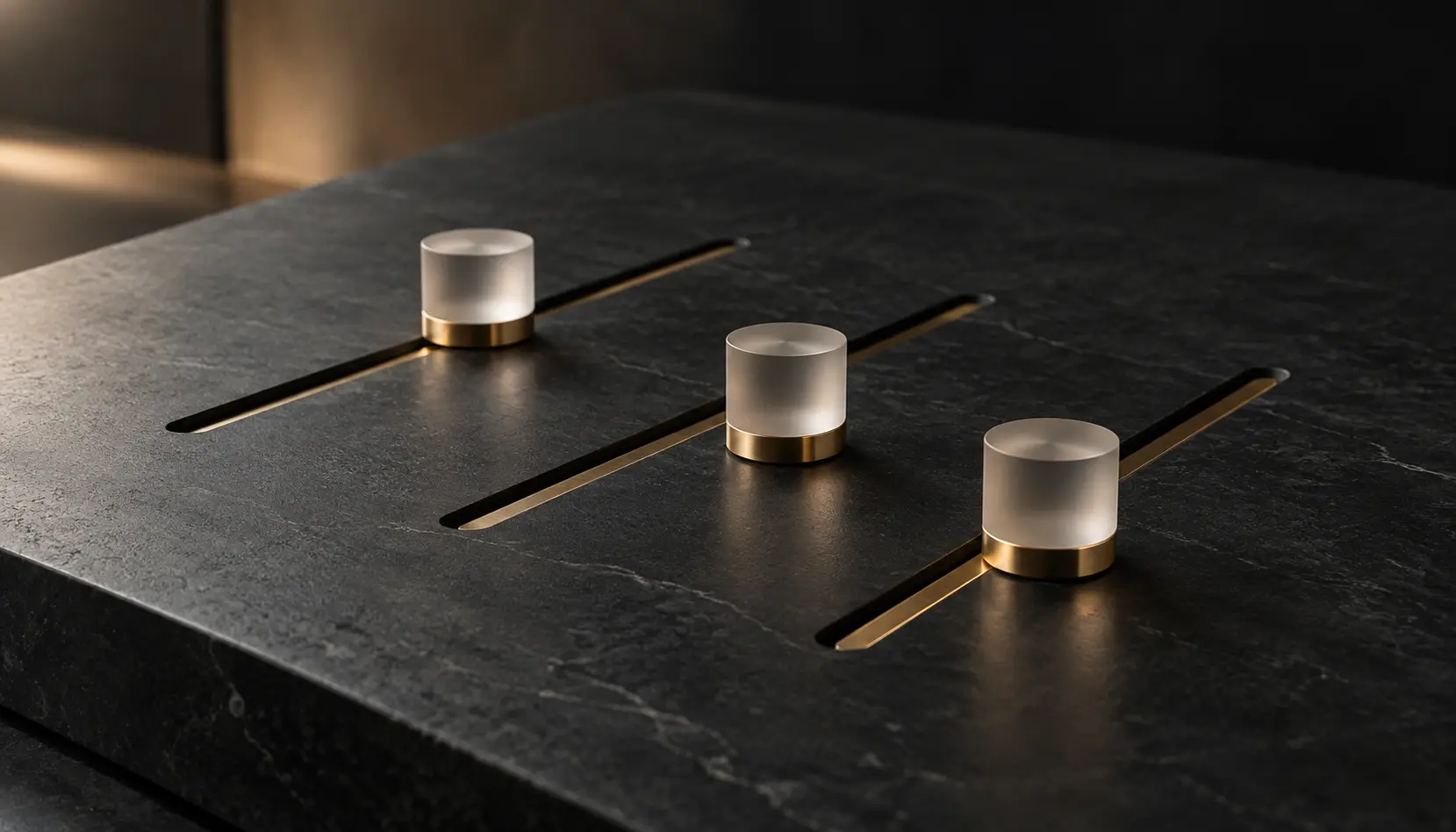 Abstract glass controls representing website privacy choices.