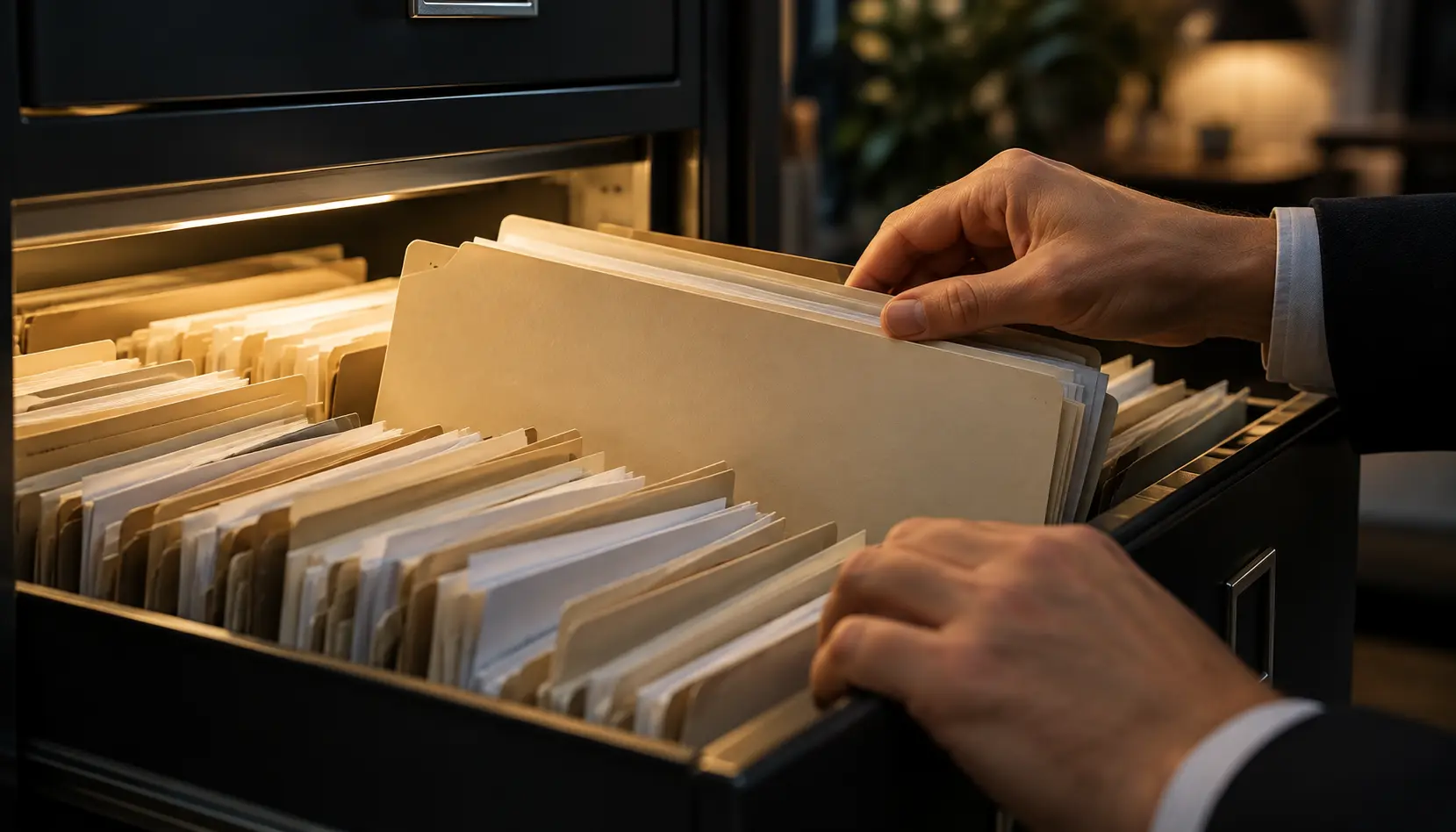 Archive folders with one file selected for background research.