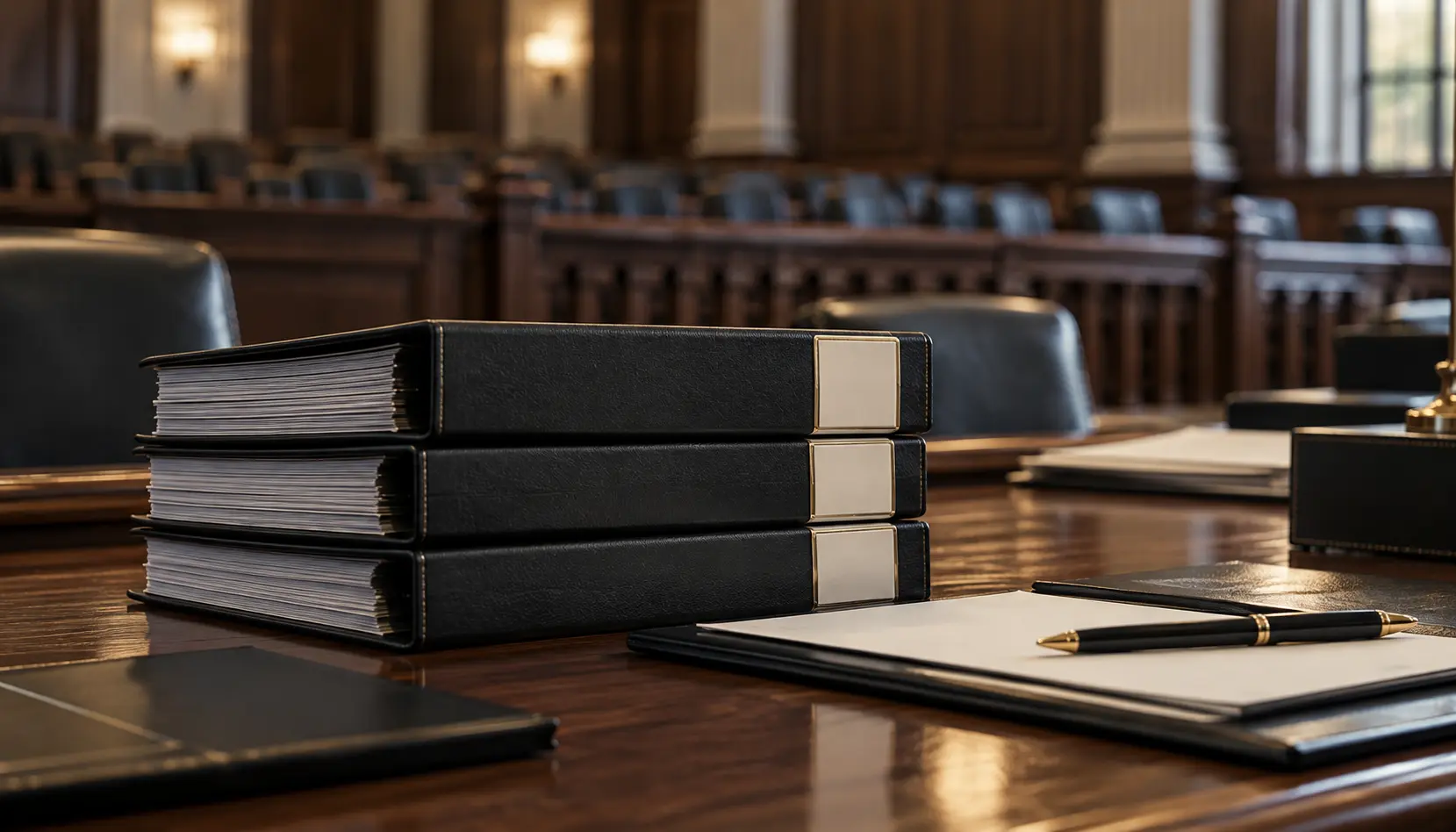 Evidence binders prepared for court proceedings.